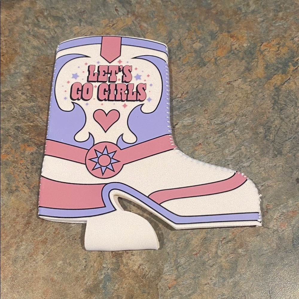 Pink and Lavander 'Let's Go Girls' Boot Coaster NWOT